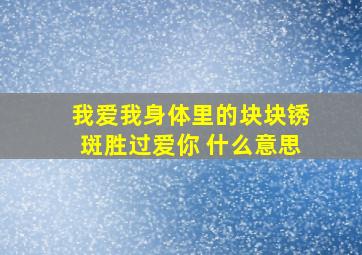 我爱我身体里的块块锈斑胜过爱你 什么意思